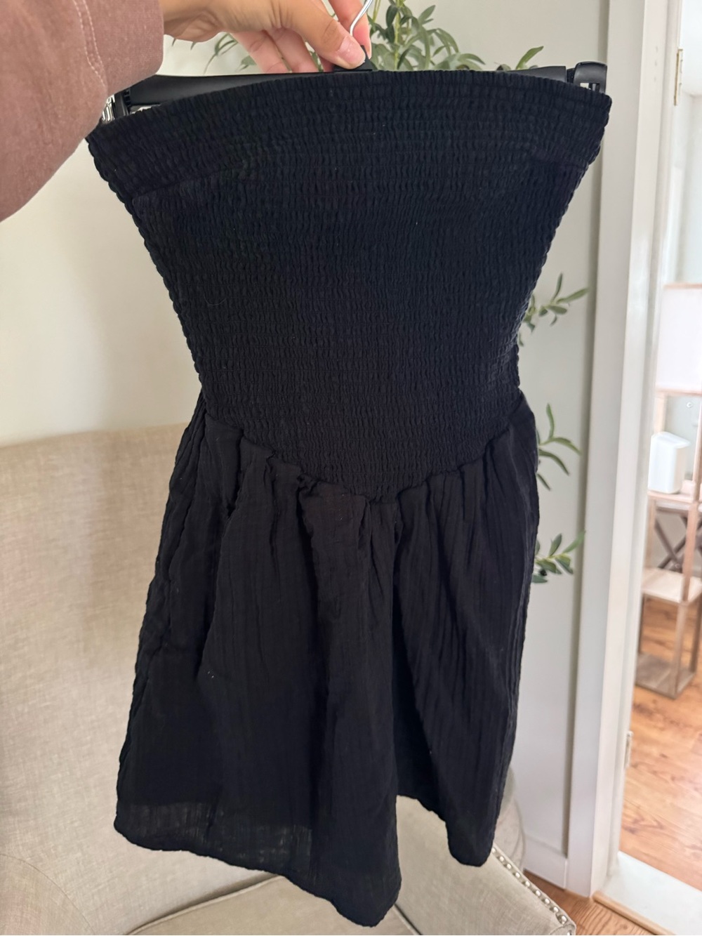 Universal Thread Black Strapless Romper Size S Smocked Bodice